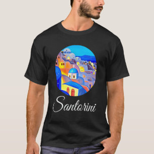 Camiseta Atardecer En Santorini Grecia Pintura 2