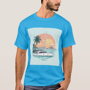 Camiseta Atardecer en un katamaran