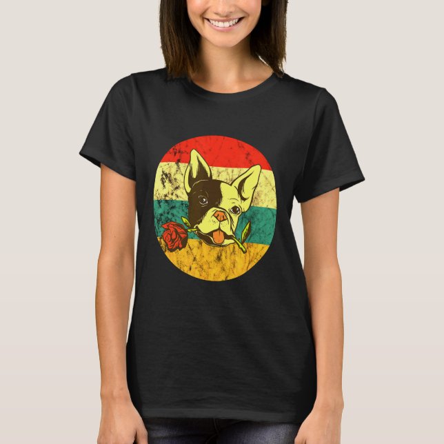 Camiseta Atardecer francés de perro Bulldog (Anverso)