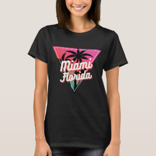 Camiseta Atardecer Neón Retro Palmeras Miami Florida