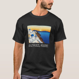 Camiseta Atardecer paisaje costero de Santorini Grecia