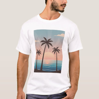 Camiseta Atardecer Palma Moderna Estética Estilo de Vida