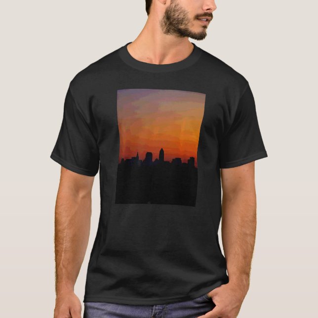Camiseta Atardecer panorama de Cleveland Ohio State (Anverso)