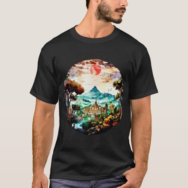 Camiseta Atardecer retro (Anverso)