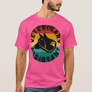 Camiseta Atardecer retro de asistente veterinario