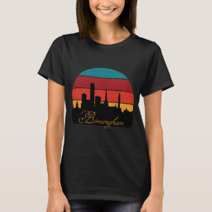 Camiseta Atardecer Retro de Birmingham Skyline Viaje