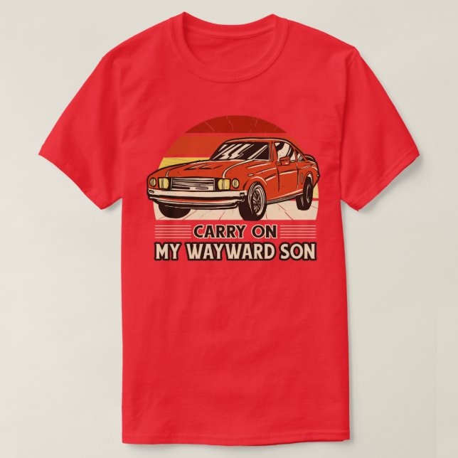 Camiseta Atardecer retro de coche de época (Diseño del anverso)