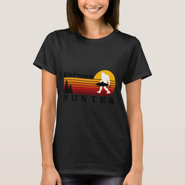 Camiseta Atardecer retro de la pesca de cabeza de acero cro (Anverso)