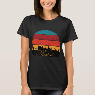 Camiseta Atardecer Retro de la Silueta de Montreal Viaje