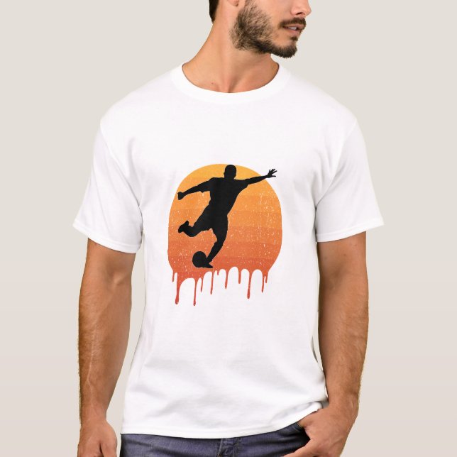 Camiseta Atardecer retro de los amantes del fútbol (Anverso)