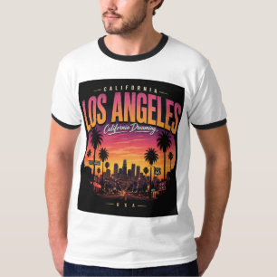 Camiseta Atardecer Retro de Los Ángeles California Soñador