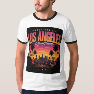 Camiseta Atardecer Retro de Los Ángeles California Soñador