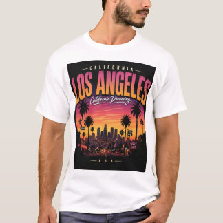 Camiseta Atardecer Retro de Los Ángeles California Soñador