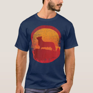 Camiseta Atardecer retro de perro de Corgi galés