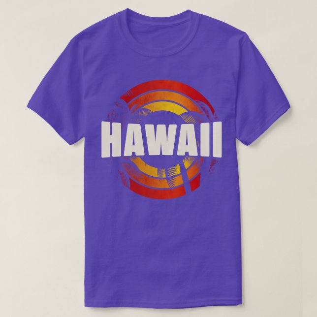 Camiseta Atardecer retro de recuerdo de vacaciones de Hawái (Diseño del anverso)