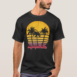 Camiseta Atardecer retro en peligro Playa exótica con palme