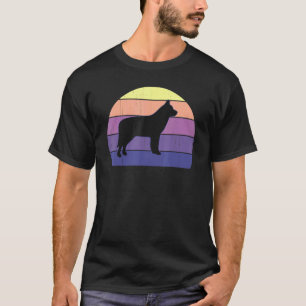 Camiseta Atardecer Retro Genial Huskies Siberianos Dueño de