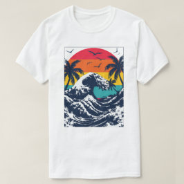 Camiseta Atardecer Retro Ola de Río