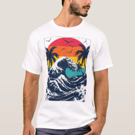 Camiseta Atardecer Retro Ola de Río