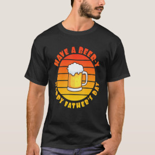 Camiseta Atardecer retro para hombres tiene cerveza y feliz