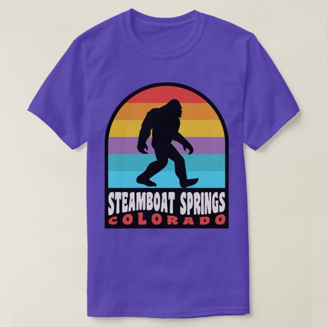 Camiseta Atardecer Retro Steamboat Springs Colorado (Diseño del anverso)