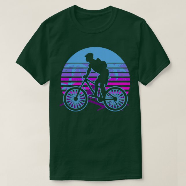 Camiseta Atardecer retro vintage de ciclismo (Diseño del anverso)