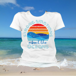 Camiseta Atardecer retro y decir olas oceánicas