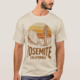 Camiseta Atardecer Retro Yosemite California Parque Naciona