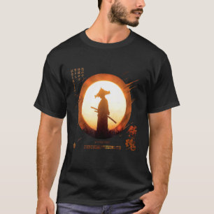Camiseta Atardecer samurai japonés en vaporwave retro vibes