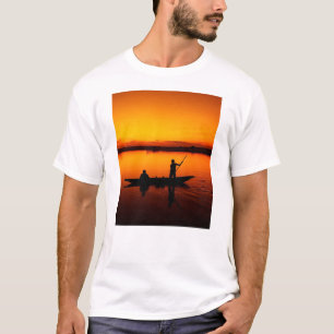 Camiseta Atardecer, Silueta de Barco Remolino-16497