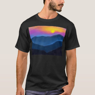 Camiseta Atardecer Sobre Las Montañas Humeantes Activo