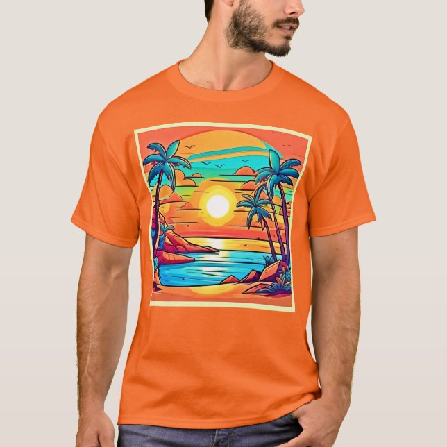 Camiseta Atardecer Tropical: Costa Viva (Anverso)