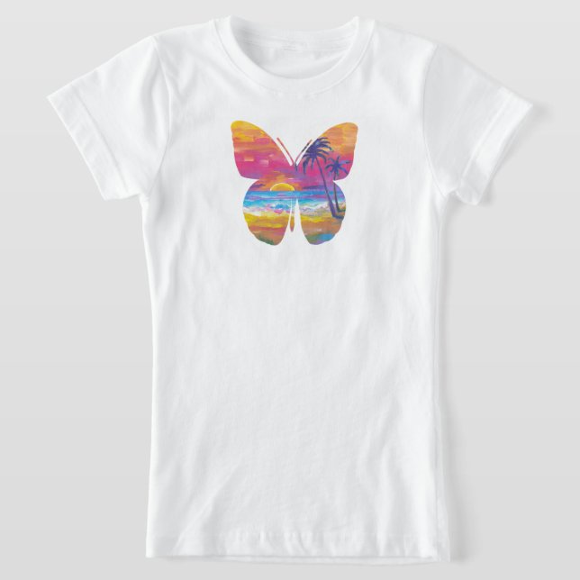 Camiseta Atardecer tropical mariposa (Distribución)