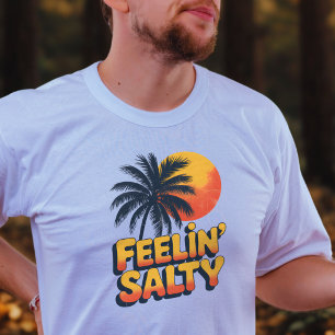 Camiseta Atardecer Tropical Sentimiento Salado Palma Árbol 
