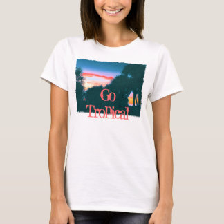 Camiseta Atardecer tropical y palmeras