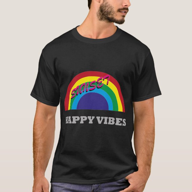 Camiseta Atardecer, Vibraciones felices (Anverso)