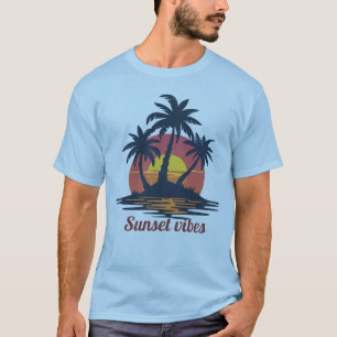 Camiseta Atardecer Vibraciones Palmeras Tropicales Playa Ci