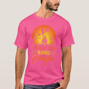 Camiseta Atardecer Vintage Mi Perro Collie Áspero Va De Esc