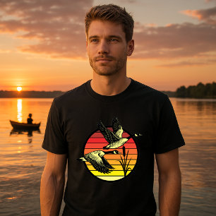 Camiseta Atardecer volador y retro