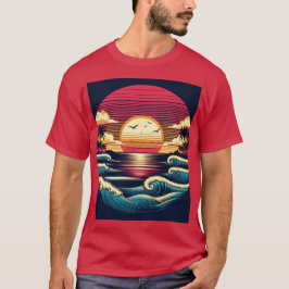 Camiseta Atardecer y olas