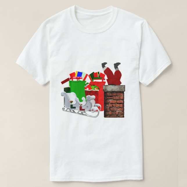 Camiseta atascada de Santa Unisex (Diseño del anverso)