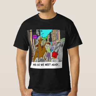 Camiseta Atascado: Chainsaw Vs Árbol cómic divertido
