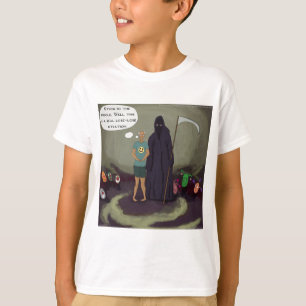 Camiseta Atascado en el medio con la Parca Divertido