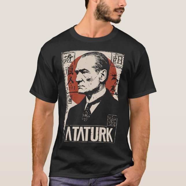 Camiseta Atatürk de estilo japonés | Arte de líder turco (Anverso)