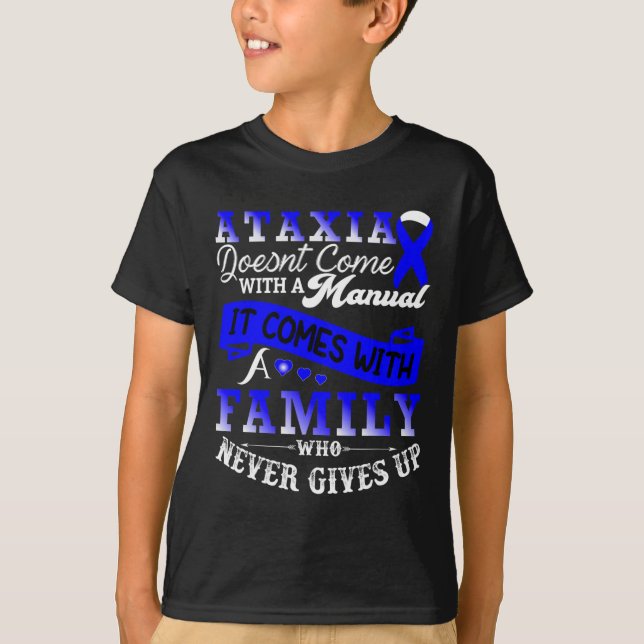 Camiseta Ataxia Awareness Family Warrier Support (Anverso)