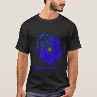 Camiseta Ataxia Awareness Ribbon Blue Sunflower Ribbon Hope