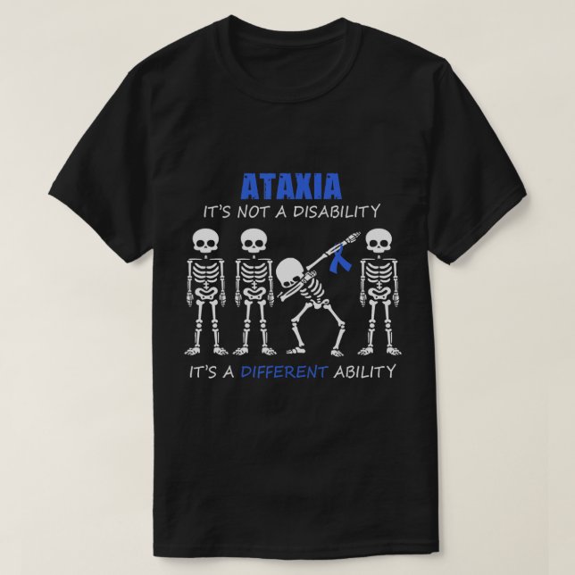 Camiseta Ataxia No es una discapacidad Tshirt dabbing skele (Diseño del anverso)