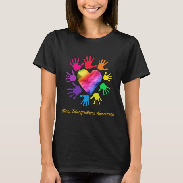Camiseta Ataxia Telangiectasia Awareness Hands Ataxia Telan (Anverso)