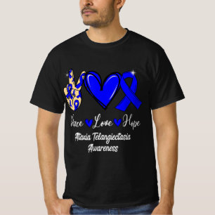 Camiseta Ataxia Telangiectasia Conciencia Paz Amor Esperanz