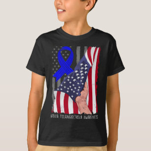 Camiseta Ataxia Telangiectasia Sensibilización Bandera Amer